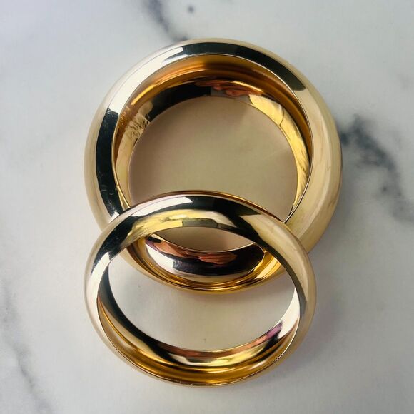 REVOLVE 8 Other Reasons Gold Bangle Bracelet Set of 2 Chunky Bangle Bracelet - Picture 4 of 5